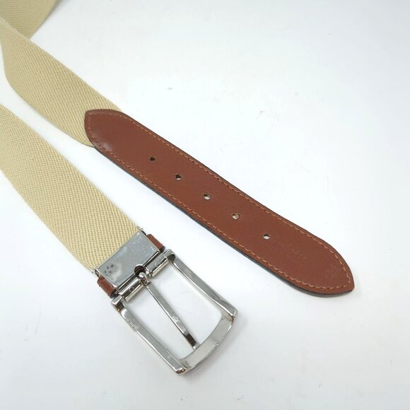 Vintage Amboise Webbed Belt 42 Large Tan Elastic - Picture 5 of 6